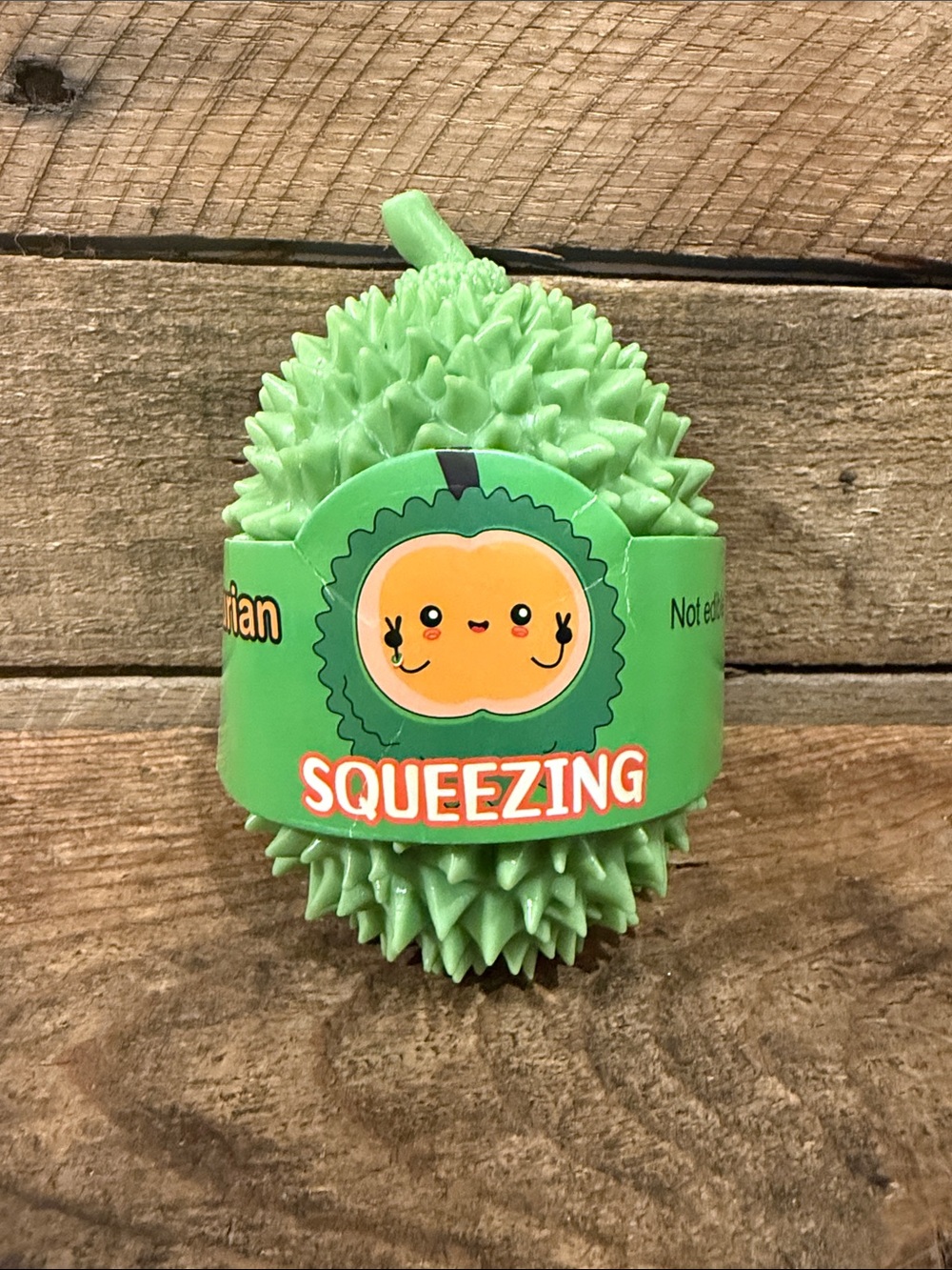 Green Squeezing Plush-Style Spiky Stress Toy for Kids